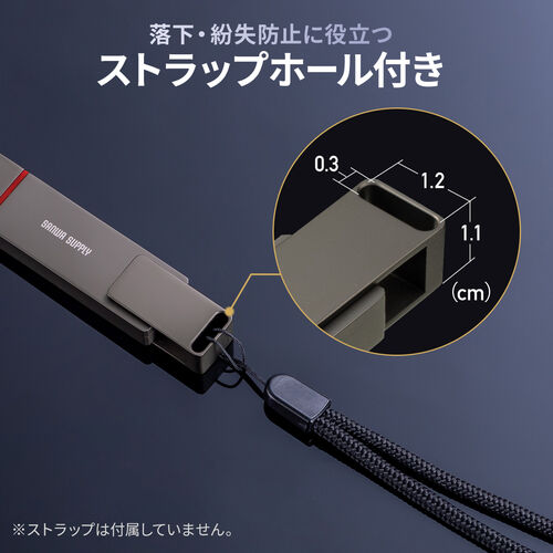外付けSSD（512GB・容量・PS5・テレビ録画・USB・Type-C・コンパクト・ポータブル・超小型・アルミ筐体・USB-C・ガンメタリック）USSC512GB