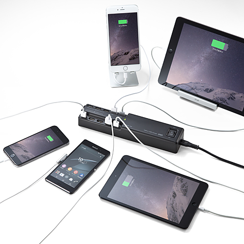 USB充電器（USB ACアダプタ・10ポート・急速充電・高出力15A・75W