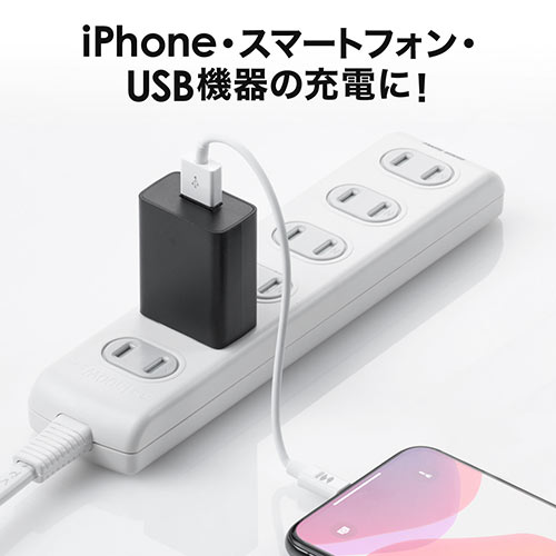 USB充電器（1ポート・1A・コンパクト・PSE取得・USB-ACアダプタ・iPhone充電対応・ブラック）