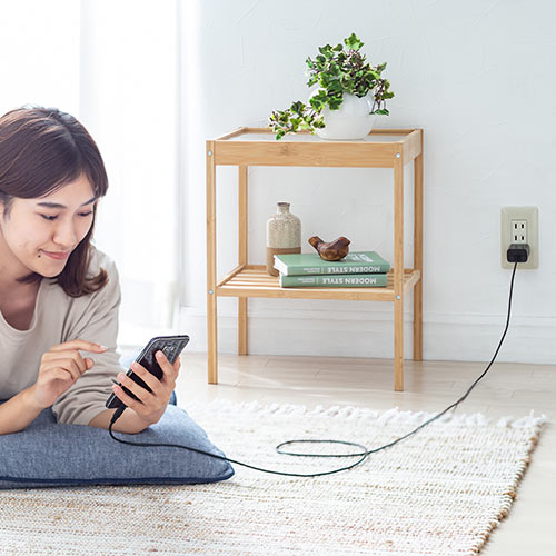 AC充電器(ケーブル一体型・Type-C・PSE取得・ケーブル長2m・スマートフォン・小型ガジェット)