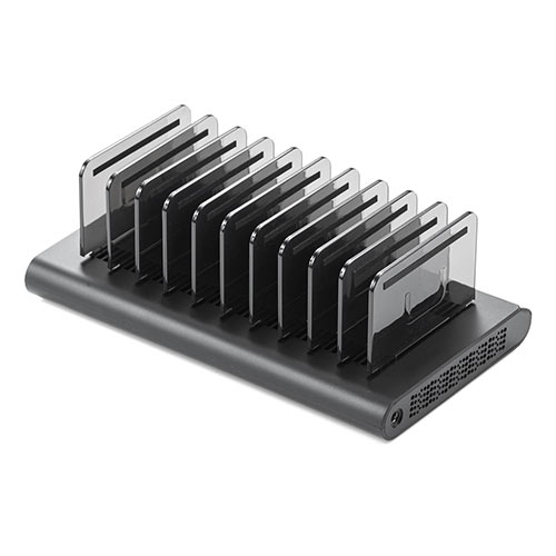 USB充電ステーション（充電スタンド・収納充電・最大15A/75W・10ポート搭載・10台同時充電・スマホ・タブレット対応）