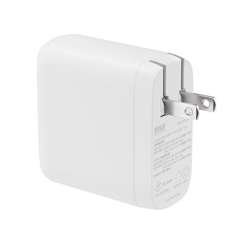 USB-C PD充電器（60W Type-C2ポート 窒化ガリウム採用 PSE適合品