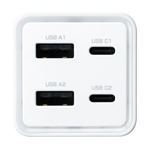 Type-C PD 充電器（4ポート・65W・急速充電器・GaN窒素ガリウム採用・PSE認証・USB-C/USB-A機器対応・iPhone・Android・iPad・MacBook）