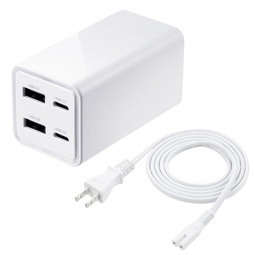 Type-C PD 充電器（4ポート・65W・急速充電器・GaN窒素ガリウム採用・PSE認証・USB-C/USB-A機器対応・iPhone・Android・iPad・MacBook）