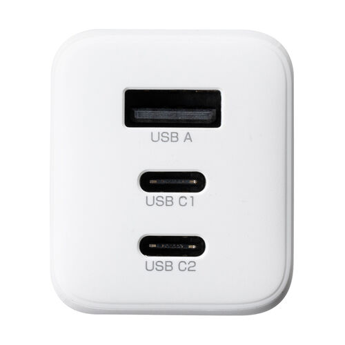 USB充電器（PD65W・USB A ＆ Type-C・3ポート搭載・急速充電・GaN窒化ガリウム・折りたたみ式プラグ）