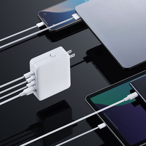 USB充電器（PD 合計最大145W・4ポート・1ポート最大140W・Type-C×3・USB-A×1・GaN採用・折りたたみ式プラグ・急速充電・ノートパソコン・複数ポート・PSE適合商品・ホワイト）