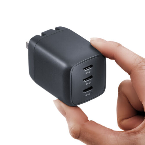 USB充電器（PD 充電器・1ポート最大67W・合計65W・3ポート・Type-C×3・GaN採用・超小型・折りたたみ式プラグ・急速充電・スマホ・タブレット・PSE適合商品）