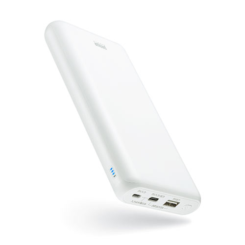 モバイルバッテリー （大容量・20000mAh・Type-C・タイプC対応・ケーブル付属・ホワイト）