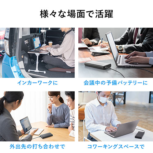モバイルバッテリー(ノートパソコン用・大容量19080mAh・DC出力対応・PD60W対応・DCプラグ付き・日本メーカー製リチウムイオン電池・PSE適合・飛行機・持ち込み・機内)
