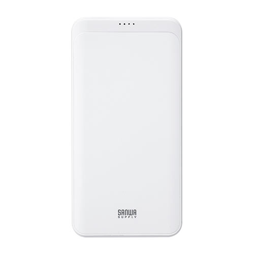 モバイルバッテリー（Lightning入力・ライトニングケーブルで充電対応・10000mAh・ 薄型・ホワイト・飛行機・持ち込み・機内）
