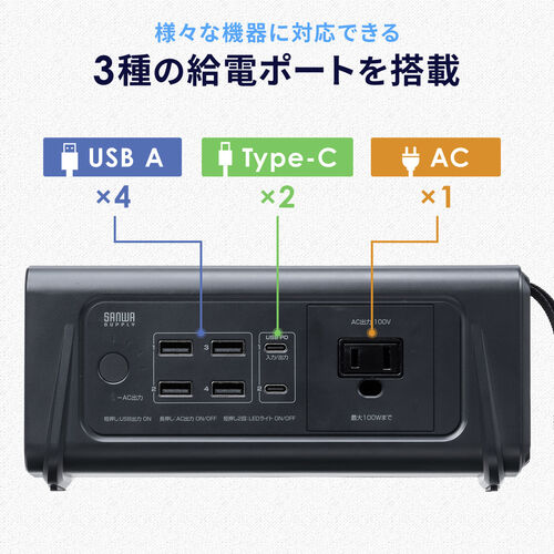 ポータブル電源（飛行機・機内持ち込み・大容量・小型・軽量
