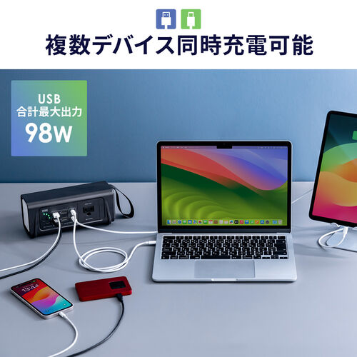 ポータブル電源（飛行機・機内持ち込み・大容量・小型・軽量・持ち運び・AC出力・111Wh・30000mAh・PD65W・LEDライト付き・停電・災害・車中泊・ノートパソコン） BTL053