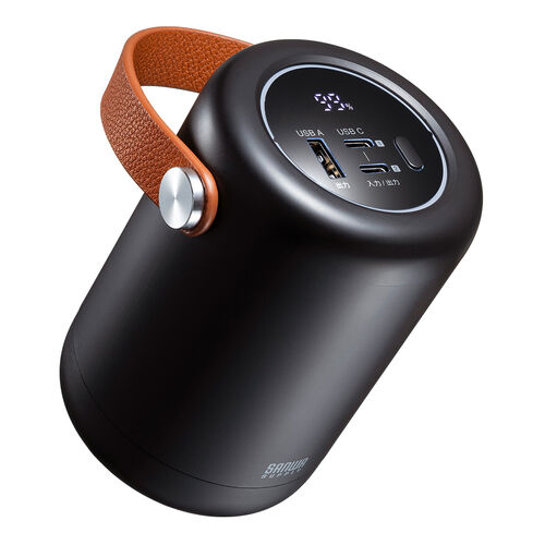 モバイルバッテリー（ハンドル付き・軽量・小型・持ち運び・大容量 25000mAh・PD100W・高速充電・3台同時充電・低電流モード・ノートPC・PSE認証済み・モバ充・ブラック）