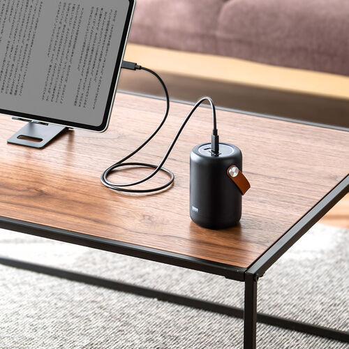 モバイルバッテリー（ハンドル付き・軽量・小型・持ち運び・大容量 25000mAh・PD100W・高速充電・3台同時充電・低電流モード・ノートPC・PSE認証済み・モバ充・ブラック）