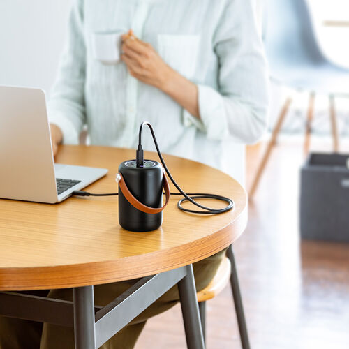 モバイルバッテリー（ハンドル付き・軽量・小型・持ち運び・大容量 25000mAh・PD100W・高速充電・3台同時充電・低電流モード・ノートPC・PSE認証済み・モバ充・ブラック）