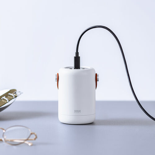 モバイルバッテリー（ハンドル付き・軽量・小型・持ち運び・大容量・25000mAh・PD100W・高速充電・3台同時充電・低電流モード・ノートPC・PSE認証済み・モバ充・ホワイト）