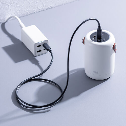 モバイルバッテリー（ハンドル付き・軽量・小型・持ち運び・大容量・25000mAh・PD100W・高速充電・3台同時充電・低電流モード・ノートPC・PSE認証済み・モバ充・ホワイト）