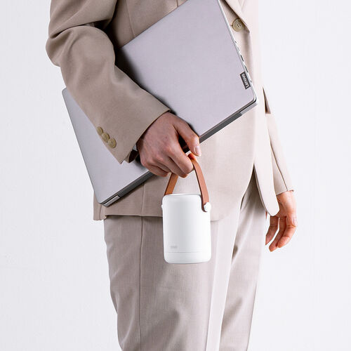 モバイルバッテリー（ハンドル付き・軽量・小型・持ち運び・大容量・25000mAh・PD100W・高速充電・3台同時充電・低電流モード・ノートPC・PSE認証済み・モバ充・ホワイト）