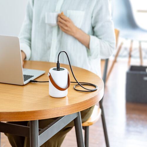 モバイルバッテリー（ハンドル付き・軽量・小型・持ち運び・大容量・25000mAh・PD100W・高速充電・3台同時充電・低電流モード・ノートPC・PSE認証済み・モバ充・ホワイト）