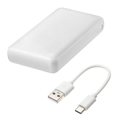 モバイルバッテリー（4000mAh・小型・軽量・Type-C×1・USB A×1・スマホ・タブレット・機内持ち込み対応・PSE認証済み・モバ充・ホワイト）