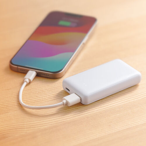 モバイルバッテリー（4000mAh・小型・軽量・Type-C×1・USB A×1・スマホ・タブレット・機内持ち込み対応・PSE認証済み・モバ充・ホワイト）