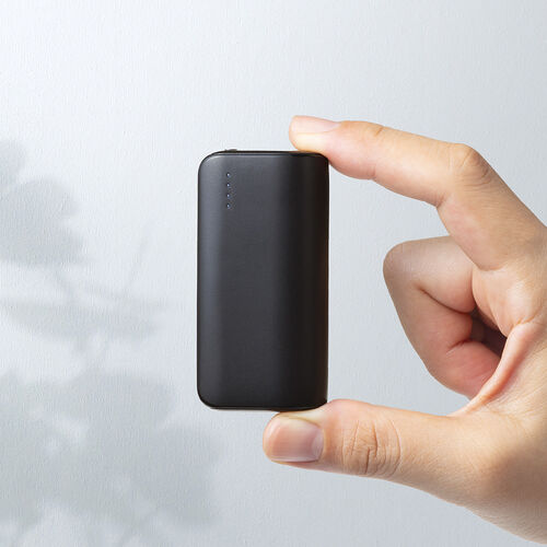 モバイルバッテリー（直挿し・5000mAh・PD20W・小型・コンパクト・USB-C一体型・ケーブル不要・高速充電・PSE認証済み・飛行機持ち込み可能・スマホ・モバ充・ブラック）