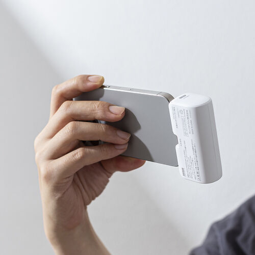 モバイルバッテリー（直挿し・5000mAh・PD20W・小型・コンパクト・USB-C一体型・ケーブル不要・高速充電・PSE認証済み・飛行機持ち込み可能・スマホ・モバ充・ホワイト）