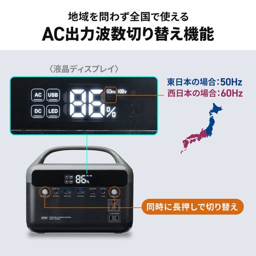 ポータブル電源（192Wh・AC出力・300W・持ち運び・軽量 USB PD45W 60000mAh LEDライト付き 停電 災害 車中泊 ノートパソコン 小型家電