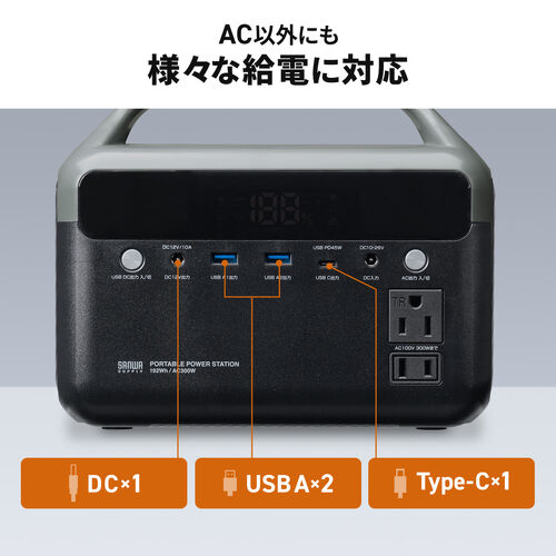 ポータブル電源（192Wh・AC出力・300W・持ち運び・軽量 USB PD45W 60000mAh LEDライト付き 停電 災害 車中泊 ノートパソコン 小型家電