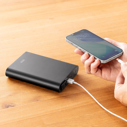モバイルバッテリー（AC出力対応・大容量・13200mAh・47.52Wh・AC65W・PD30W・ノートパソコン・コンセント・USB充電・飛行機持ち込み可・旅行・ポタ電・ポータブル電源）