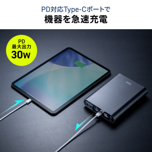モバイルバッテリー（AC出力対応・大容量・13200mAh・47.52Wh・AC65W・PD30W・ノートパソコン・コンセント・USB充電・飛行機持ち込み可・旅行・ポタ電・ポータブル電源）