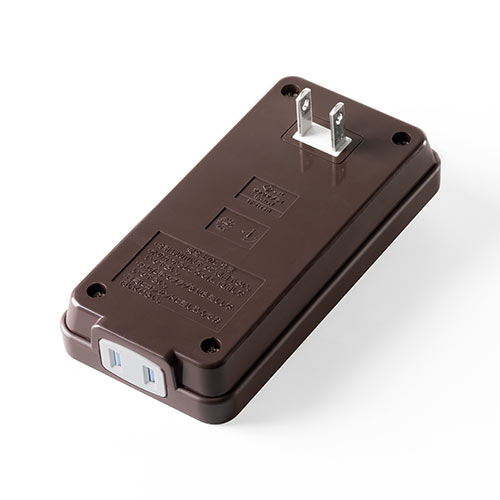 電源タップ（集中スイッチ付・3個口・木目調・ホコリ防止シャッター付）