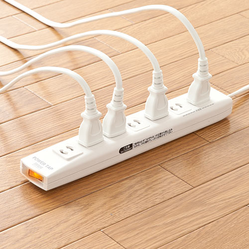 電源タップ 7個口 2m｜マグネットで簡単固定・一括スイッチ・雷ガード