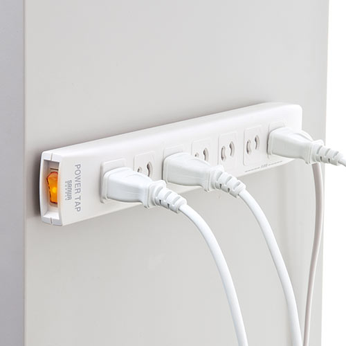 電源タップ 7個口 2m｜マグネットで簡単固定・一括スイッチ・雷ガード