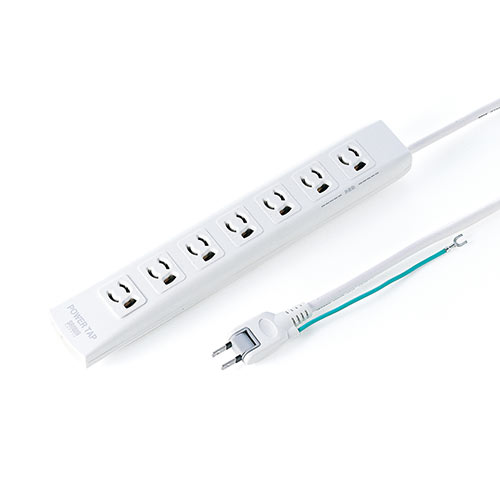 電源タップ 7個口 5m｜マグネット固定・一括スイッチ・雷ガード・3P