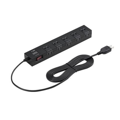 電源タップ（マグネット付・10個口・一括集中スイッチ付・雷ガード・ブレーカー・一括集中スイッチ付き・3m・ブラック）