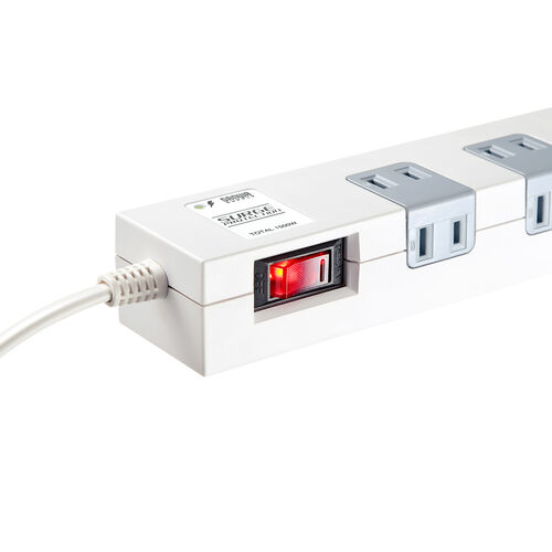 電源タップ（マグネット付・10個口・一括集中スイッチ付・雷ガード・ブレーカー・一括集中スイッチ付き・3m・ホワイト）