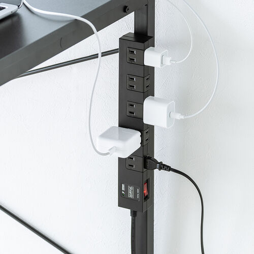 電源タップ（マグネット付・10個口・一括集中スイッチ付・雷ガード・ブレーカー・一括集中スイッチ付き・5m・ブラック）