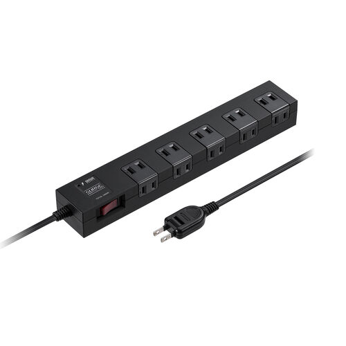 電源タップ（マグネット付・10個口・一括集中スイッチ付・雷ガード・ブレーカー・一括集中スイッチ付き・2m・ブラック）