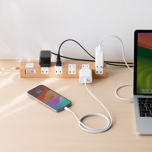 電源タップ（マグネット付・10個口・一括集中スイッチ付・雷ガード・ブレーカー・一括集中スイッチ付き・2m・ライトブラウン）