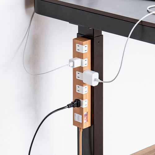 電源タップ（マグネット付・10個口・一括集中スイッチ付・雷ガード・ブレーカー・一括集中スイッチ付き・2m・ライトブラウン）