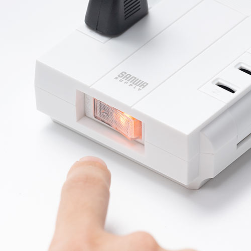 電源タップ（2m・回転式差込口・6個口・USB2ポート付・集中スイッチ付