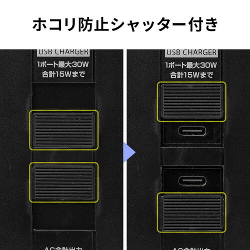 【アウトレット】電源タップ（回転式差込口・壁付け・6個口・2P・PD30W対応・Type-C・USB2ポート付・iPhone/iPad/スマホ/タブレット充電・集中スイッチ付・コンセントタップ）