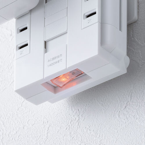電源タップ（回転式差込口・壁付け・6個口・2P・PD30W対応・Type-C・USB2ポート付・iPhone/iPad/スマホ/タブレット充電・集中スイッチ付・コンセントタップ・ホワイト）