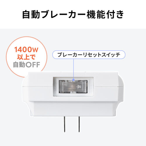 電源タップ（回転式差込口・壁付け・6個口・2P・PD30W対応・Type-C・USB2ポート付・iPhone/iPad/スマホ/タブレット充電・集中スイッチ付・コンセントタップ・ホワイト）