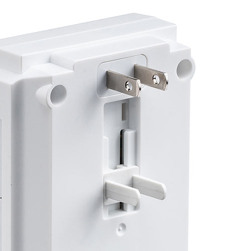 【アウトレット･訳あり・セール】電源タップ（壁付けタイプ・回転式差込口・2P・6個口・USB2ポート付・集中スイッチ付・ホワイト・コンパクト）