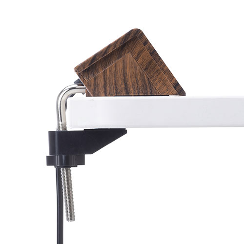 クランプ固定式タップ（USB充電ポート付き・2P・4個口・USB2ポート・一括集中スイッチ・3ｍ・木目）