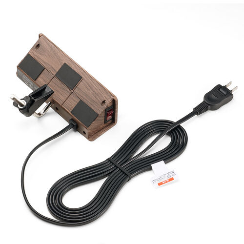 電源タップ（USB充電・AC4個口・USB-C搭載・USB-A搭載・一括集中スイッチ・3m・クランプ固定・ブラウン）