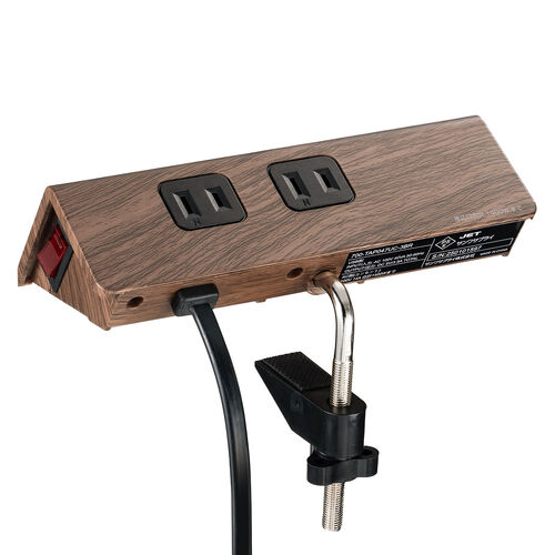電源タップ（USB充電・AC4個口・USB-C搭載・USB-A搭載・一括集中スイッチ・3m・クランプ固定・ブラウン）