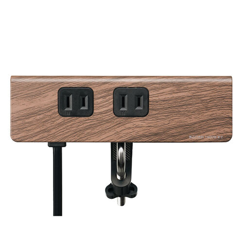 電源タップ（USB充電・AC4個口・USB-C搭載・USB-A搭載・一括集中スイッチ・3m・クランプ固定・ブラウン）